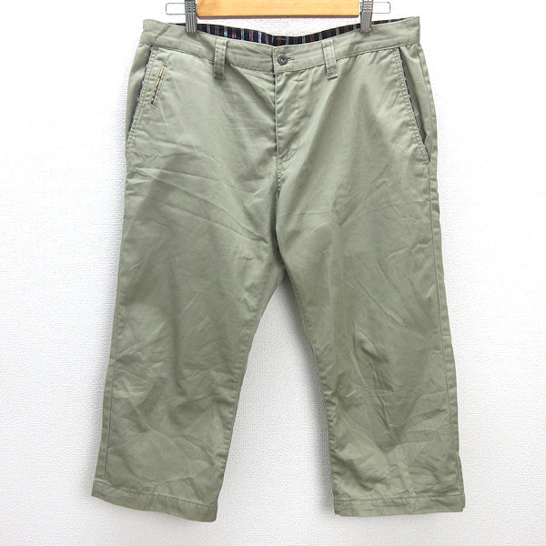 G■ディッキーズ/dickies クロップドパンツ/ワークパンツ【XL】緑系/men's/14【中古】■