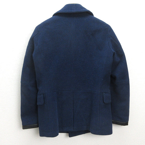 Q■ユナイテッドアローズ/UNITED ARROWS ウールピーコート■紺系【メンズS】MENS/114【中古】_画像2