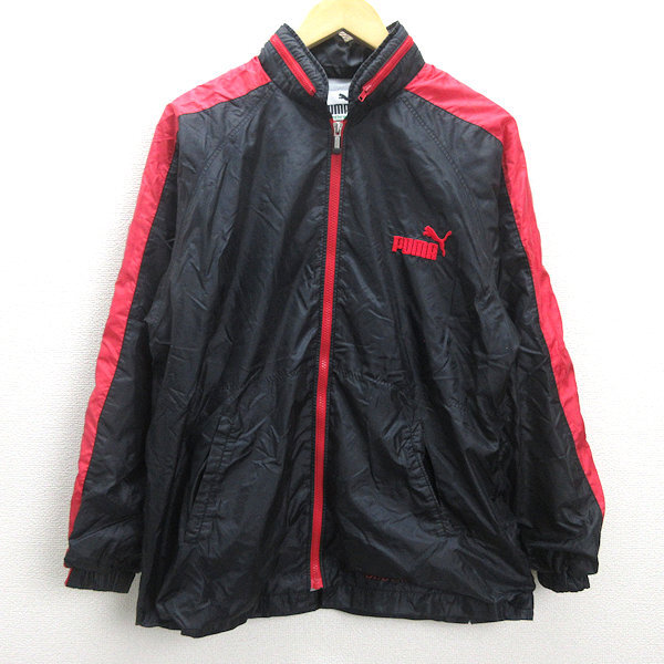 D■90s■プーマ/puma ナイロンジャケット/トレーニングウェア【M】黒/MENS/113【中古】