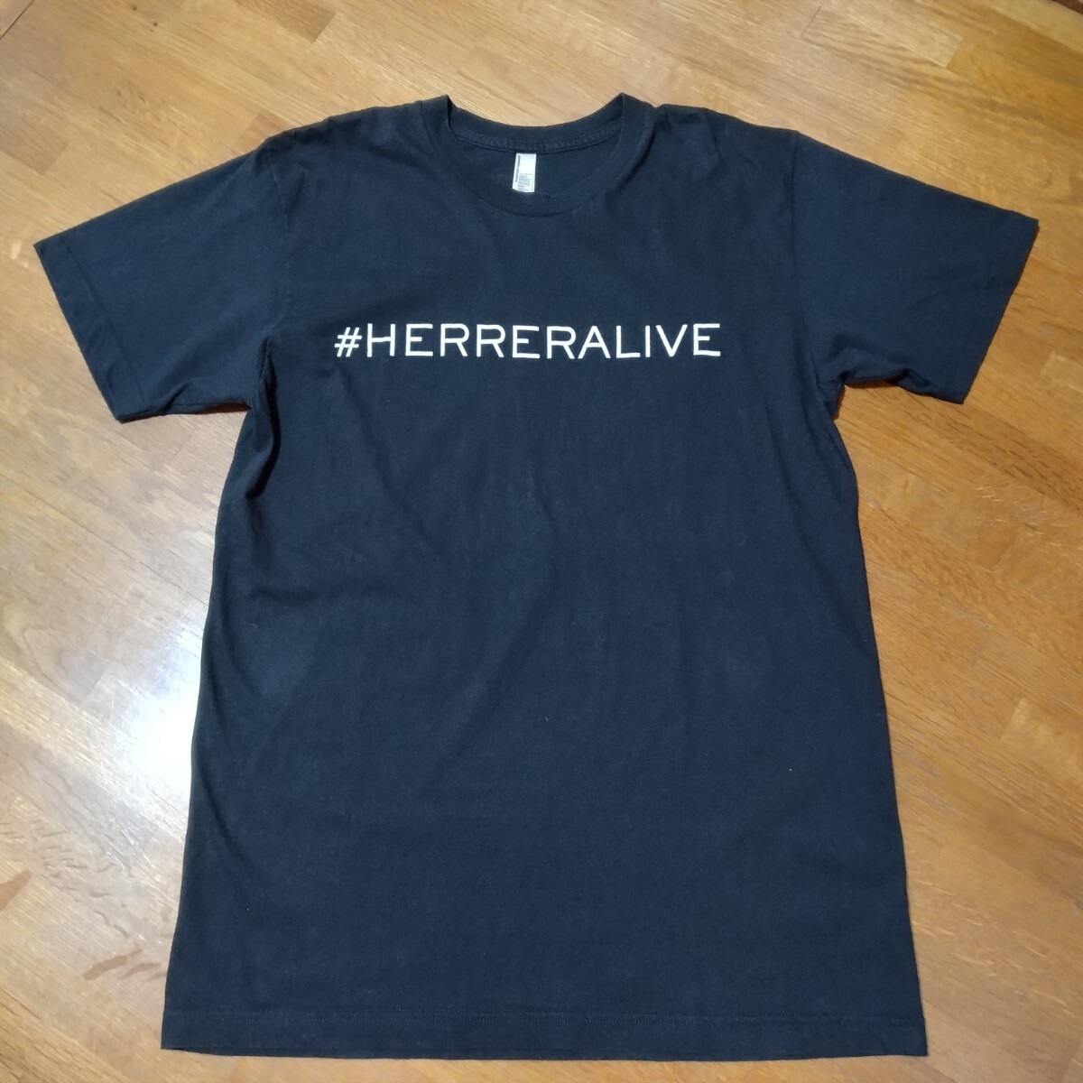 ★状態良好★ USA製 アメリカンアパレル#HERRERALIVE USA製 US古着 アメカジ tシャツ size:L ブラック