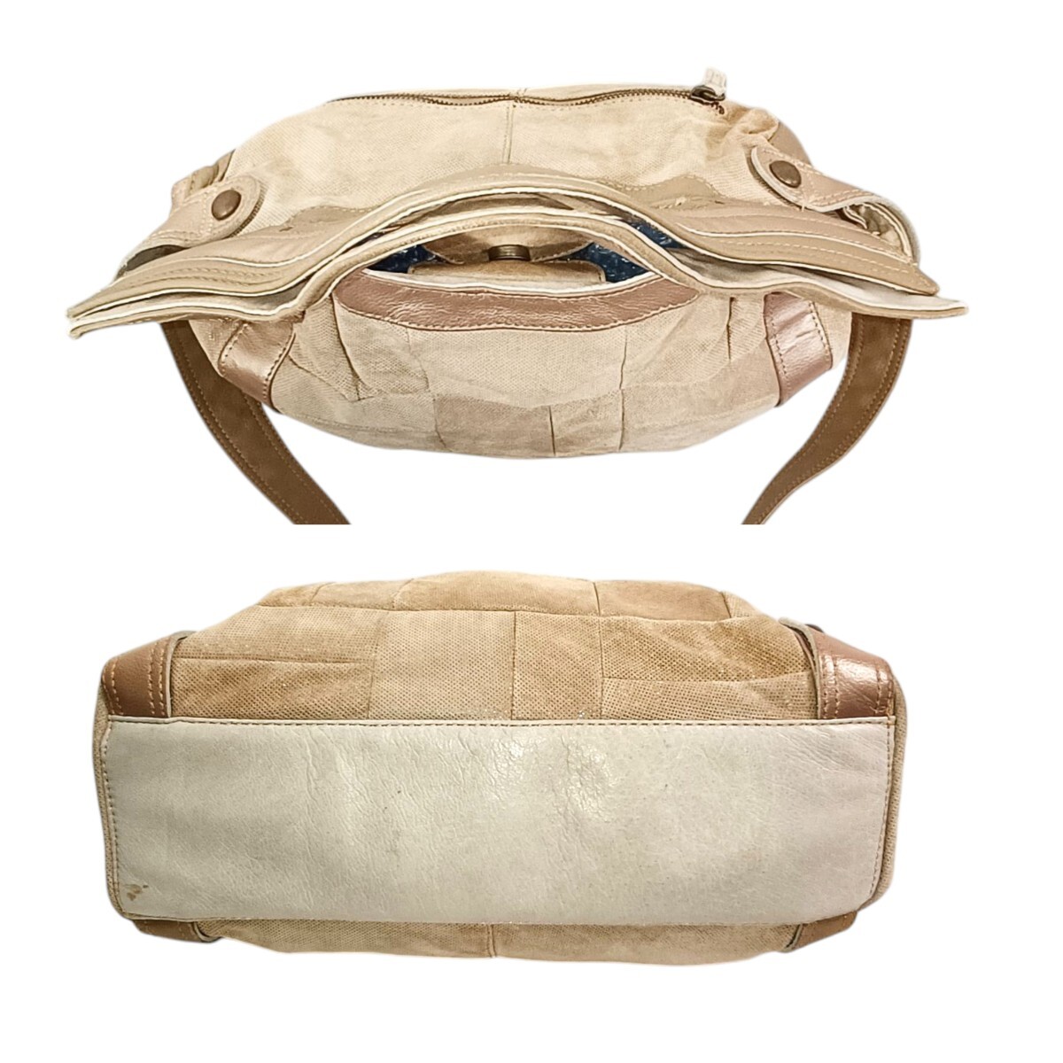 【美品】 正規(guī)品 ガリャルダガランテ ハンドバッグ 2way ショルダー付き 肩掛け GALLARDAGALANTE ベージュ ブラウン 茶色 男女兼用 かばん