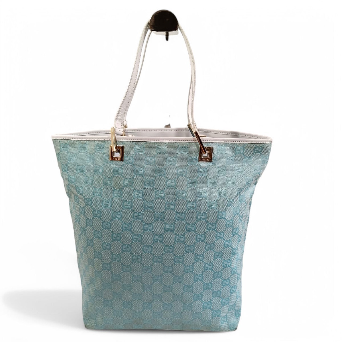 GUCCI トートバッグ キャンバス GG柄 レザー インターロッキング 白 正規品 GUCCI グッチ トートバッグ GGキャンバス インター