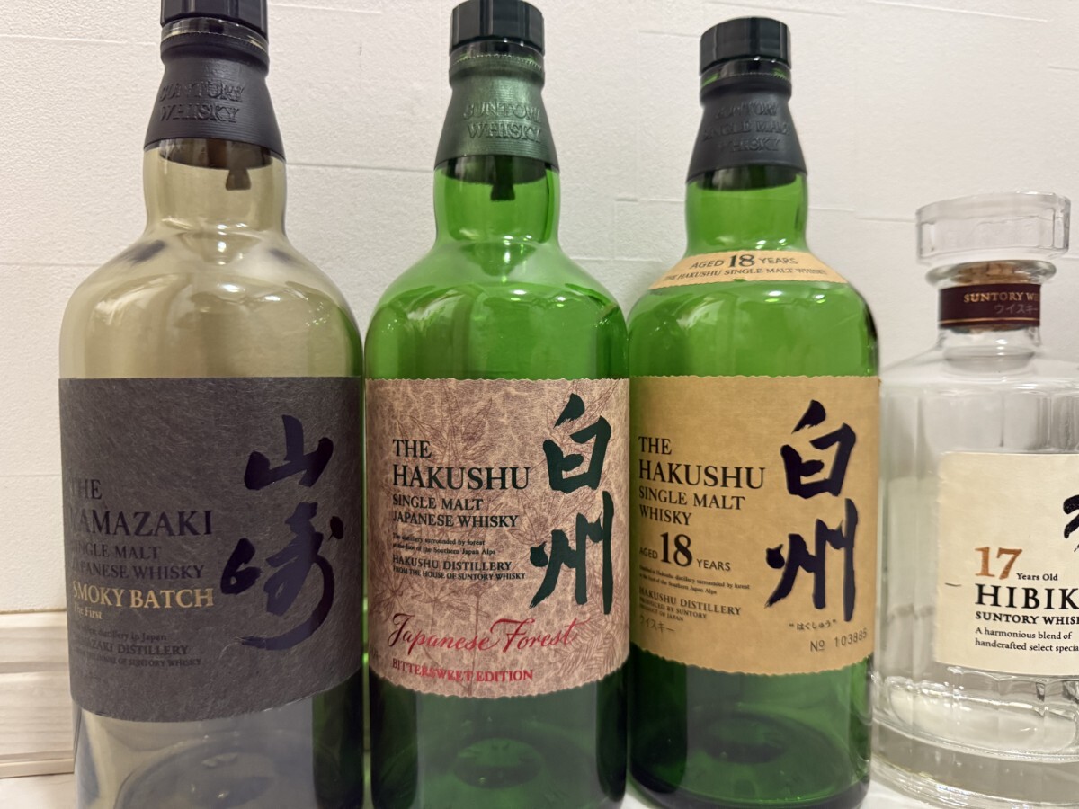 空瓶 山崎 白州18 響21 ウイスキー セット 17 シングルモルト 空瓶 山崎 白州18 響21 ウイスキー セット 17 シングルモルト