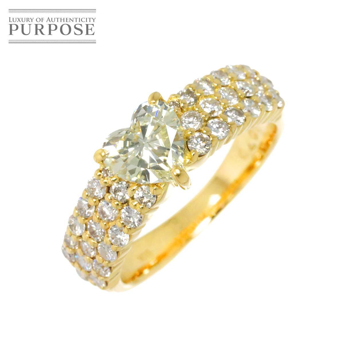 リング 11号 ダイヤ 0.84ct/0.70ct K18 YG イエローゴールド 750 指輪 Diamond Ring 90262435