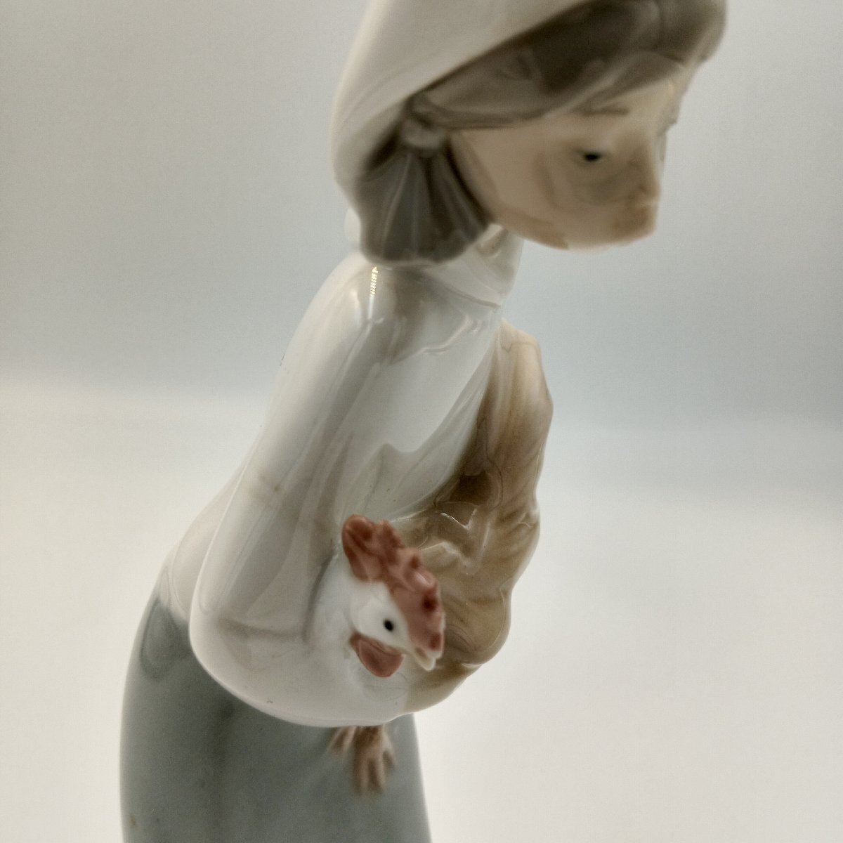 1円 I037 LLADRO リヤドロ 鶏を抱く少女 置物人形 陶器人形 西洋