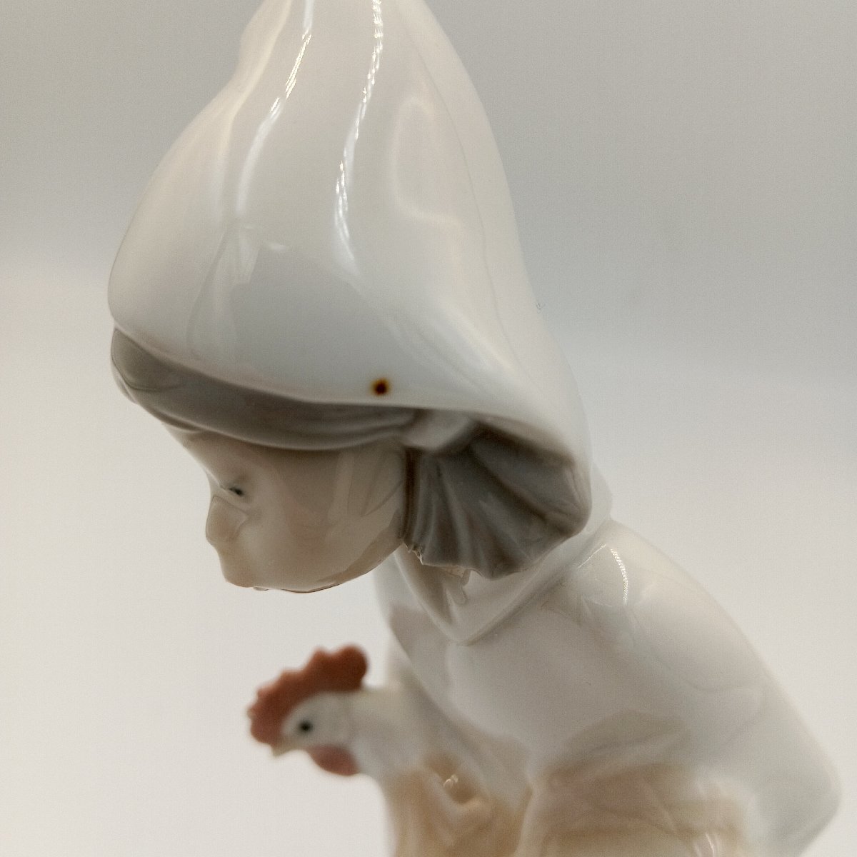 1円 I037 LLADRO リヤドロ 鶏を抱く少女 置物人形 陶器人形 西洋