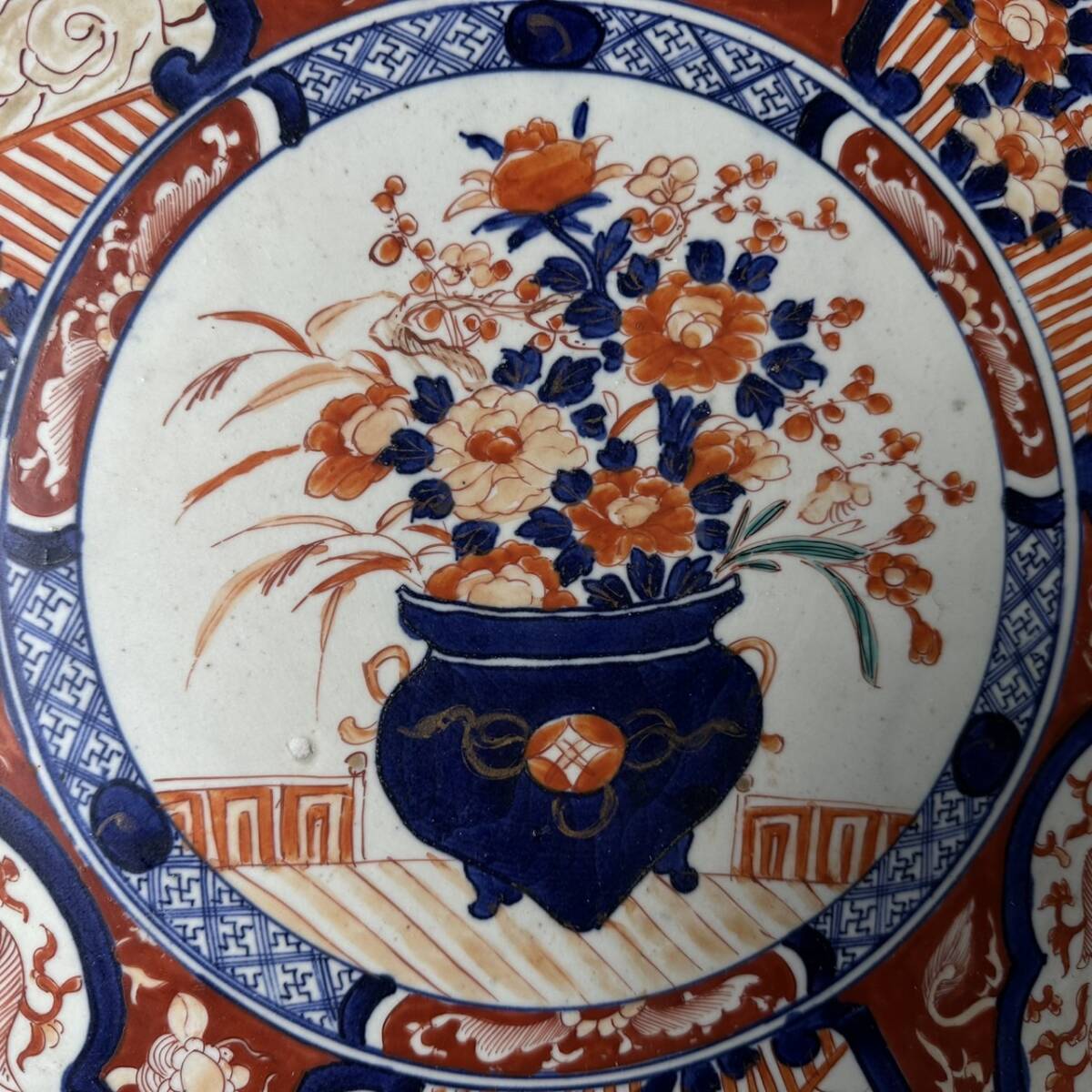 コレクター買取品 古伊万里 赤絵金彩大皿 47.5㎝ 色絵花鳥文 飾 コレクター買取品 古伊万里 赤絵金彩大皿 47.5㎝ 色絵花鳥文 飾