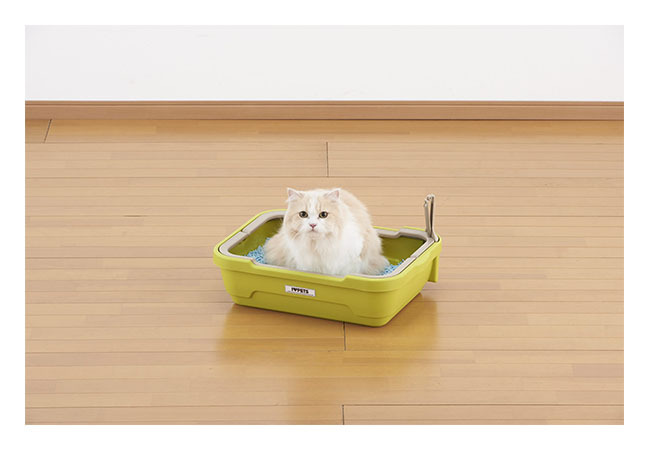 しつけるトイレ C-S ピスタチオグリーン 固まるタイプの砂に適したネコ用トイレ