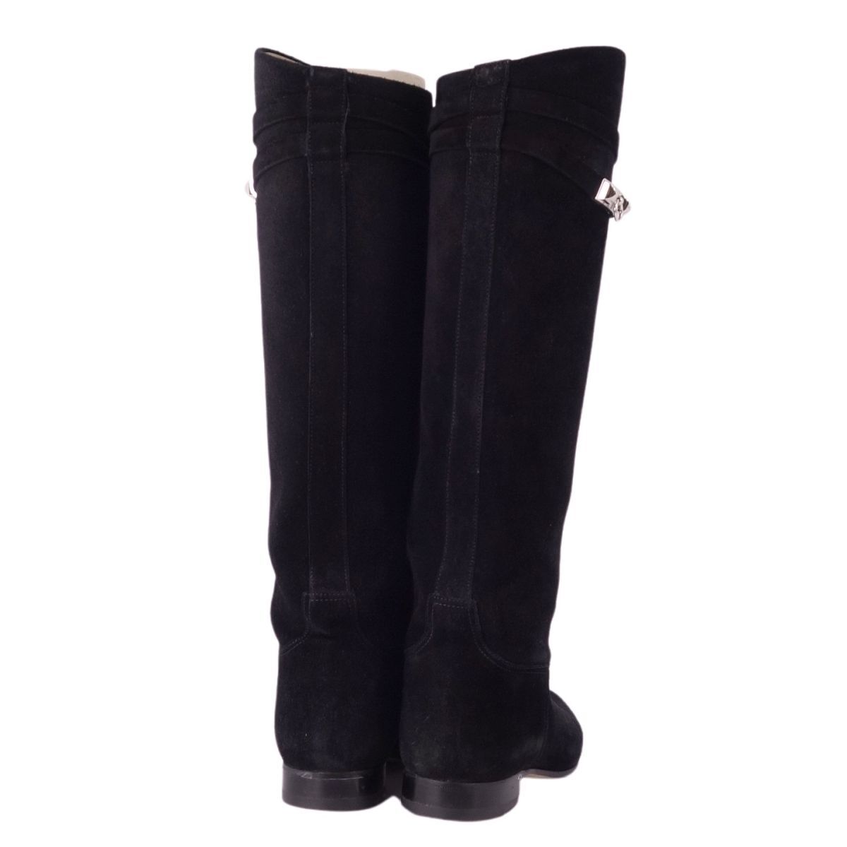 美品 エルメス HERMES ブーツ ロングブーツ メドール スウェードレザー シューズ 靴 レディース 35(22cm相当) ブラック ce02de-rm10e29469_画像5