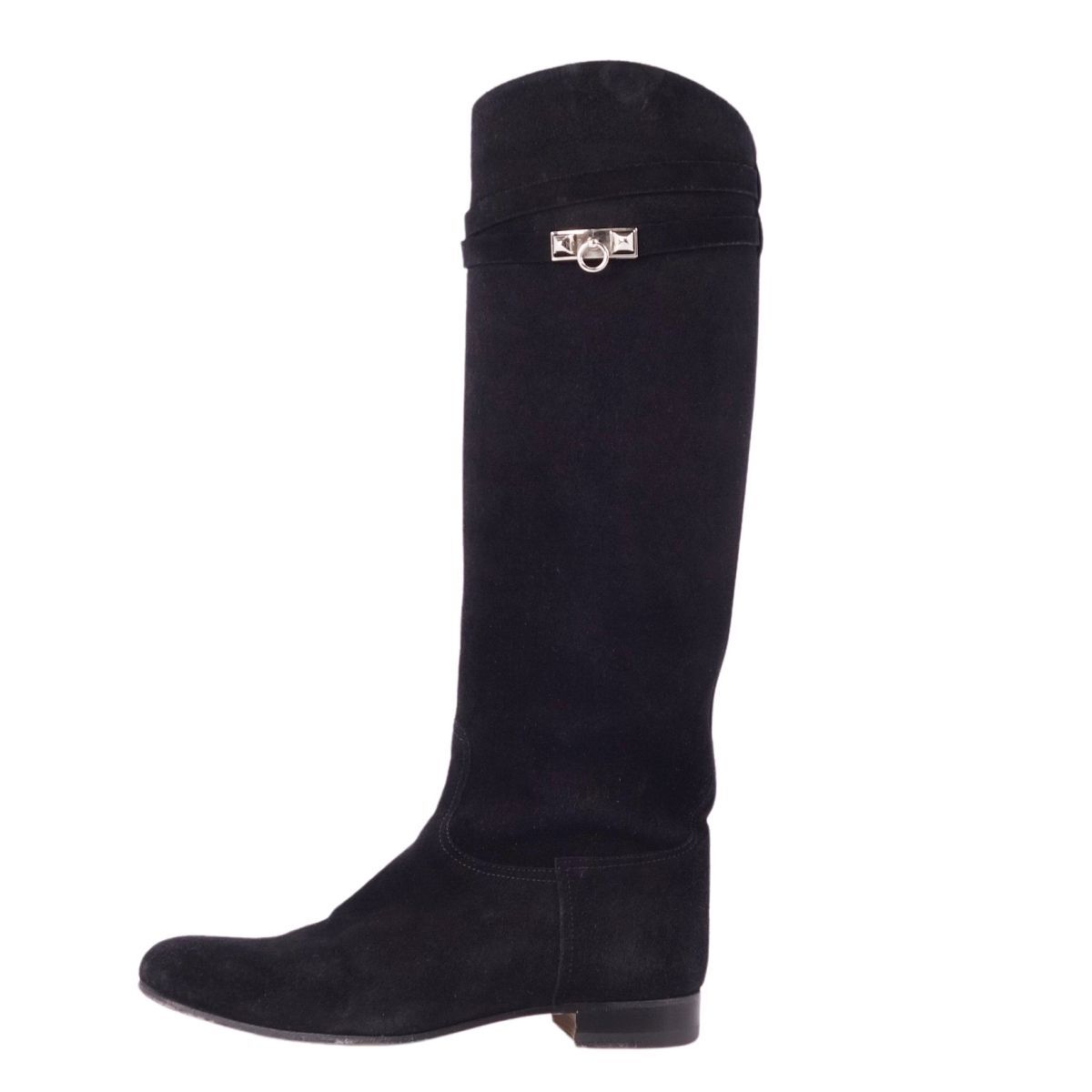 美品 エルメス HERMES ブーツ ロングブーツ メドール スウェードレザー シューズ 靴 レディース 35(22cm相当) ブラック ce02de-rm10e29469_画像7