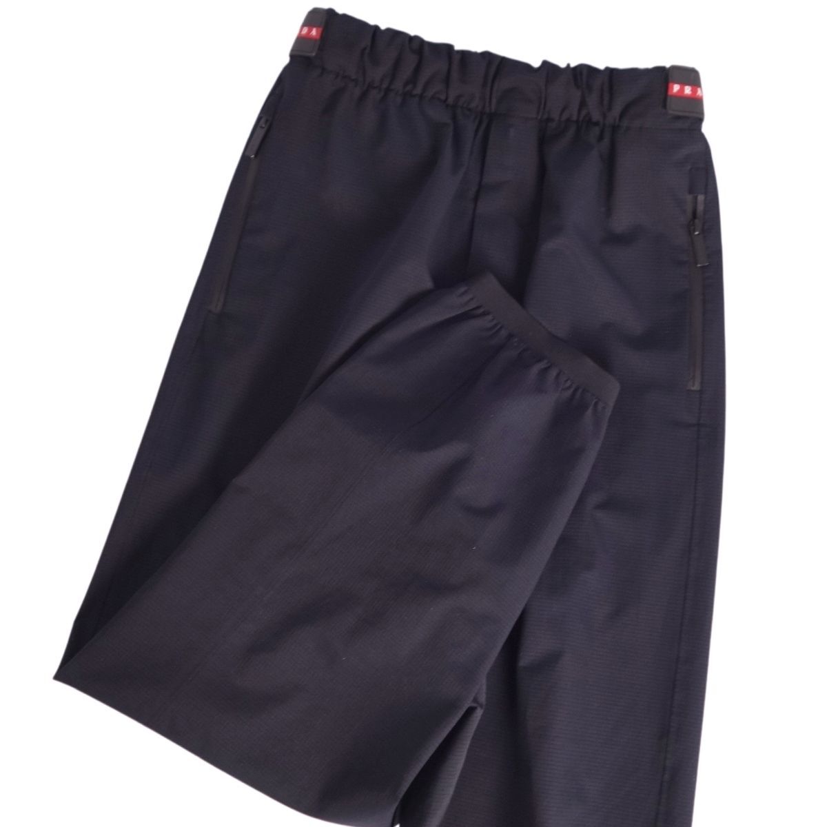 美品 プラダ PRADA ライトバイストレッチ ジョガーパンツ SPH61 イージーパンツ ポリエステル メンズ L ブラック ce03me-rm20e29740