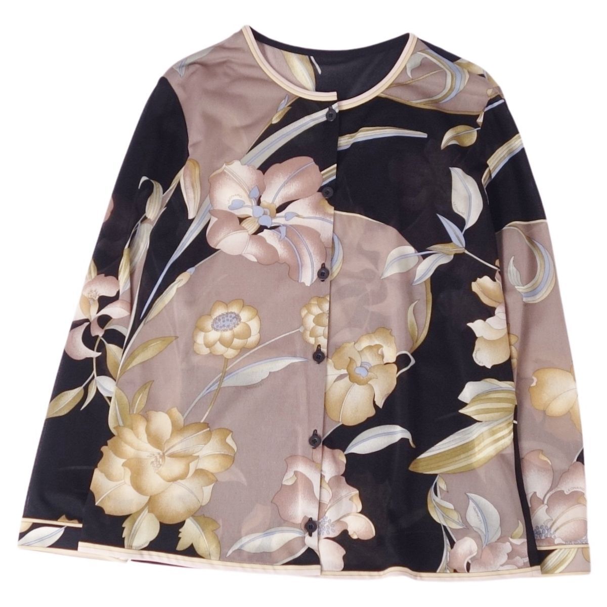 ☆美品☆LEONARD 2点セット 半袖カットソー　カーディガン　花柄　羽　LL ☆美品☆LEONARD 2点セット 半袖カットソー カーディガン 花柄