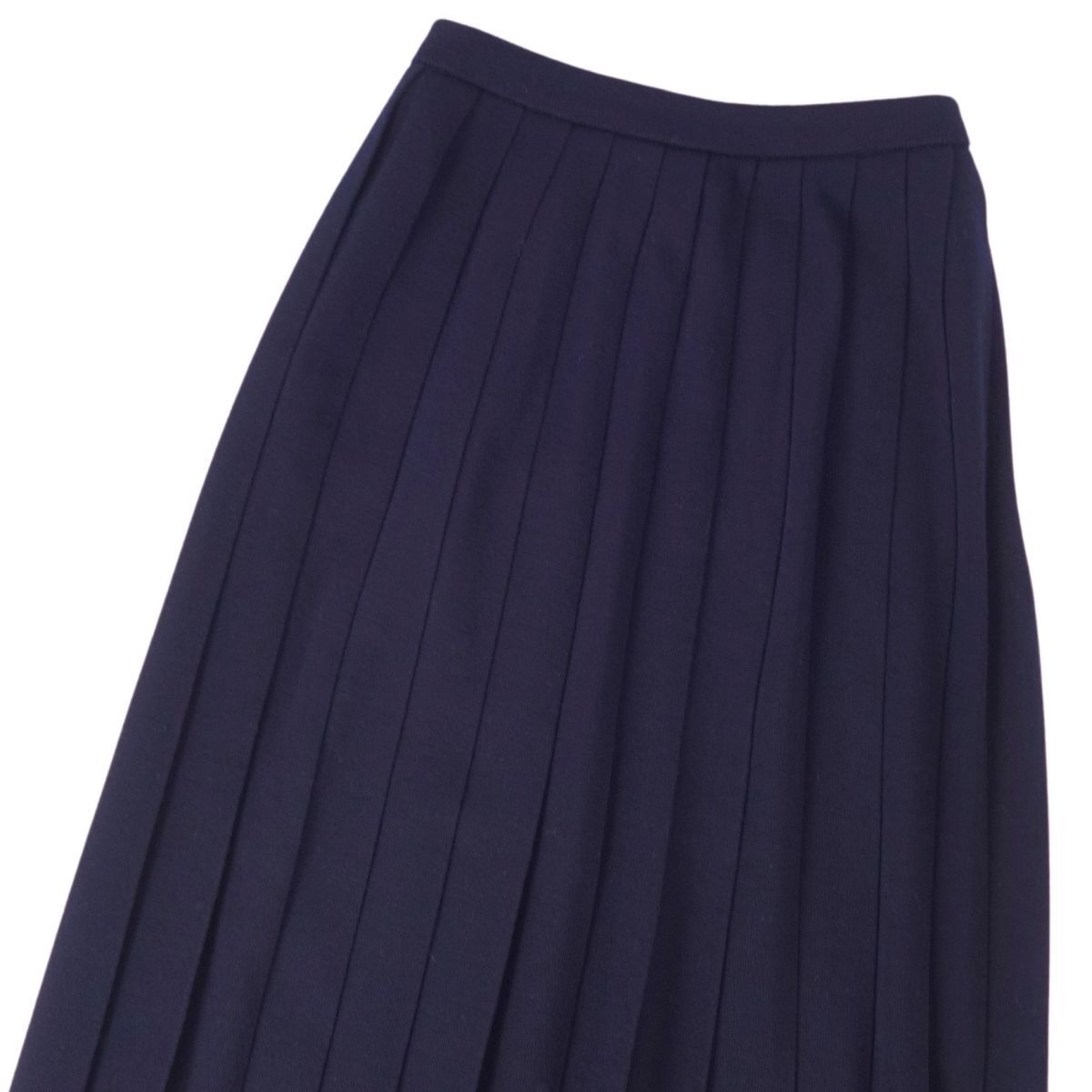 美品 トリコ コムデギャルソン 1980年代 tricot COMME des GARCONS スカート プリーツ ウール ボトムス ダークネイビー ce03ml-rm20c16082