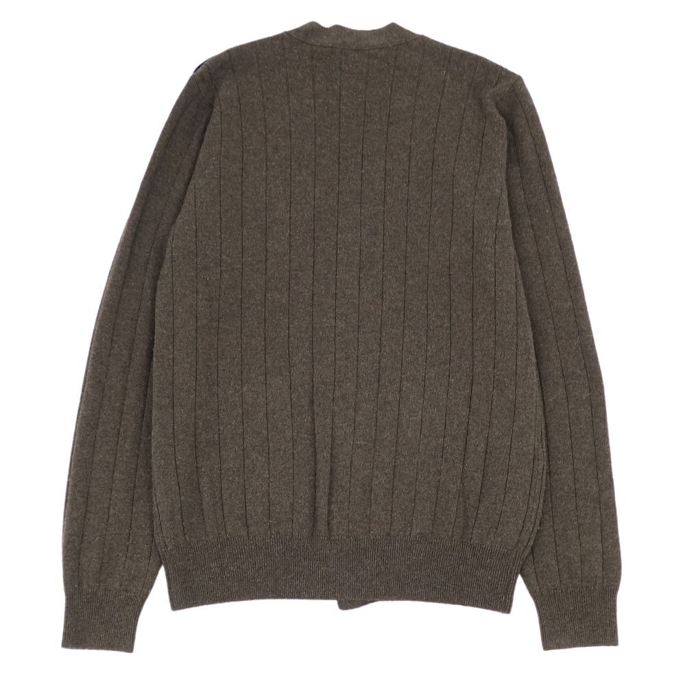 美品 エルメス HERMES カーディガン ニット カシミヤ レザー トップス メンズ イタリア制 S カーキグリーン ce02dd-rm07e29339