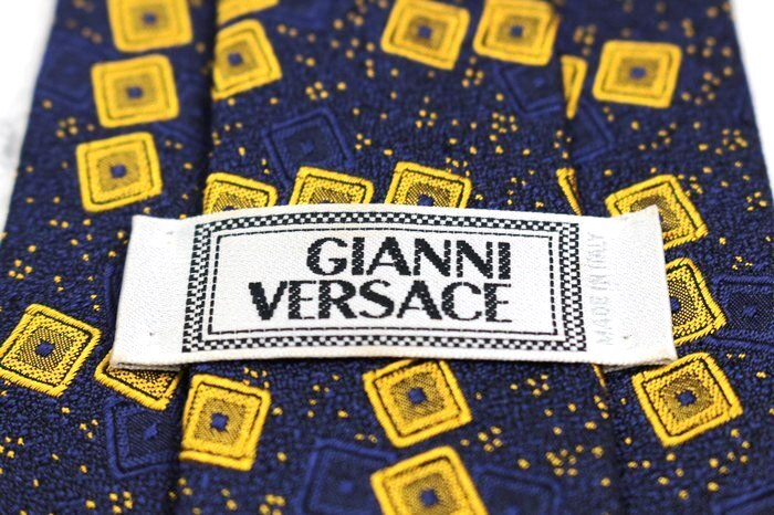 ジャンニ?ヴェルサーチ ブランド ネクタイ ドット 小紋柄 シルク イタリア制 PO メンズ ネイビー Gianni Versace