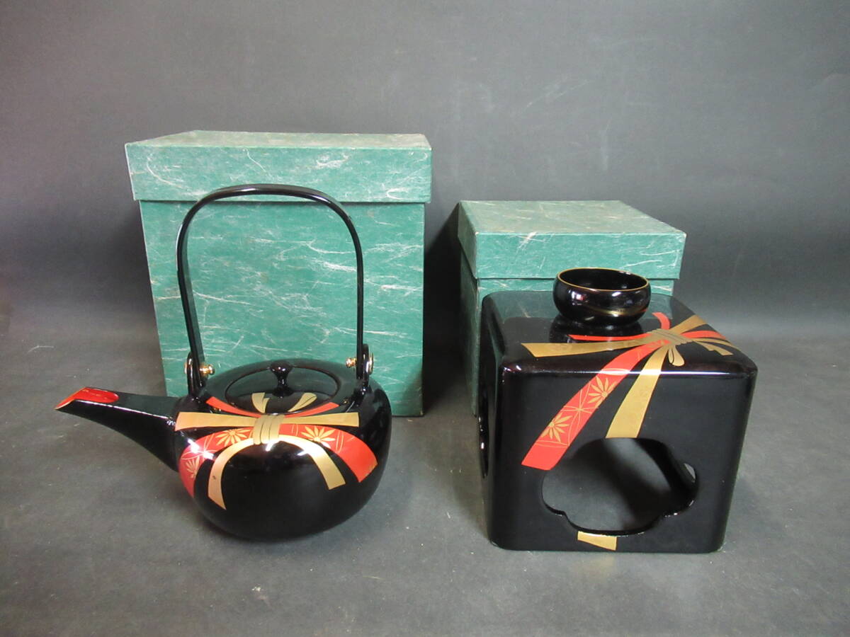広吉堂】輪島塗 お屠蘇セット 酒器 蒔絵 木製 美品 未使用品(杯 広吉堂】輪島塗 お屠蘇セット 酒器 蒔絵 木製 美品 未使用品(杯
