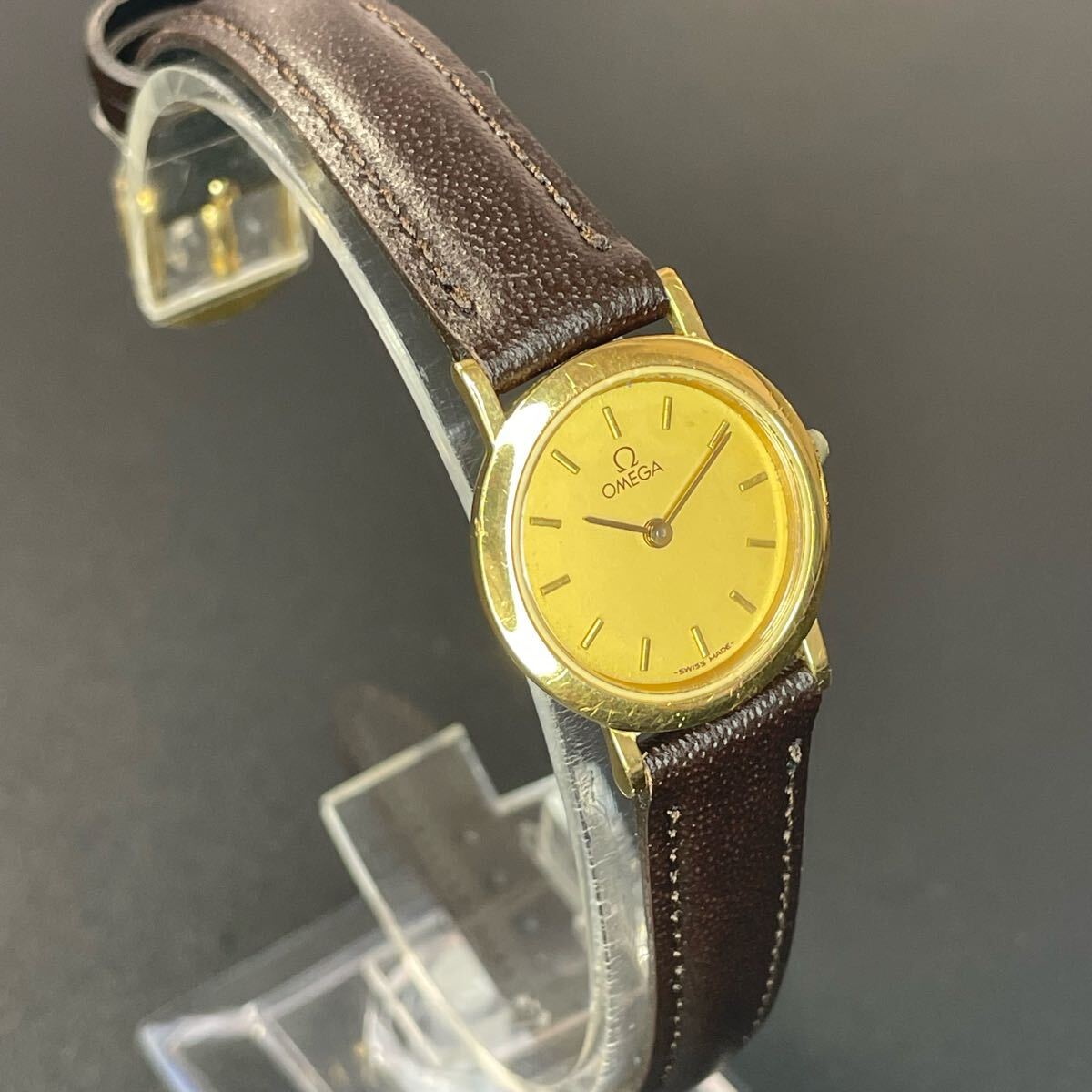 !_ передвижной товар Omega женские наручные часы De Ville Gold раунд Omega QZ стандартный товар Ω [2503Ss16]