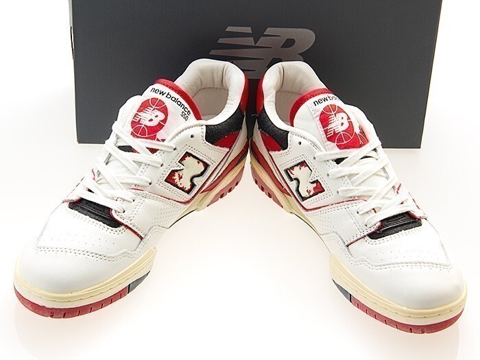  новый товар /NEW BALANCE/ New balance /BB550VGA/ унисекс /550 VINTAGE PACK/WHITE/RED/BLACK/ белый / красный / черный / wise D/26.5cm