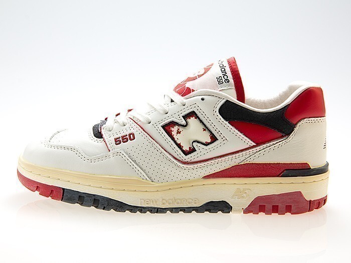  новый товар /NEW BALANCE/ New balance /BB550VGA/ унисекс /550 VINTAGE PACK/WHITE/RED/BLACK/ белый / красный / черный / wise D/26.5cm