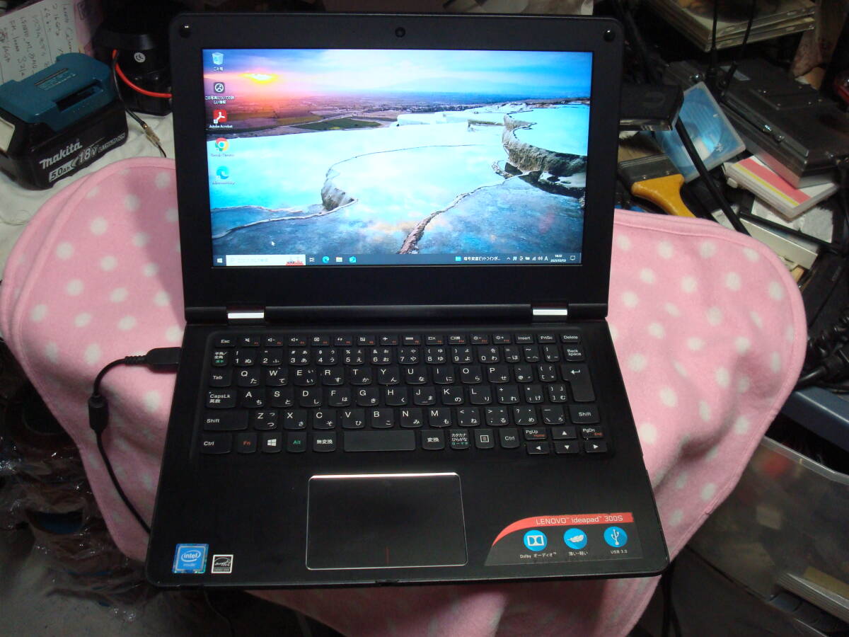 Windows10 Intel 第５世代 Celeron N3050 1.6GHz eMMC 64GB メモリ2GB Lenovo 11.6インチideapad 300S-11IBR 美品 送料無料
