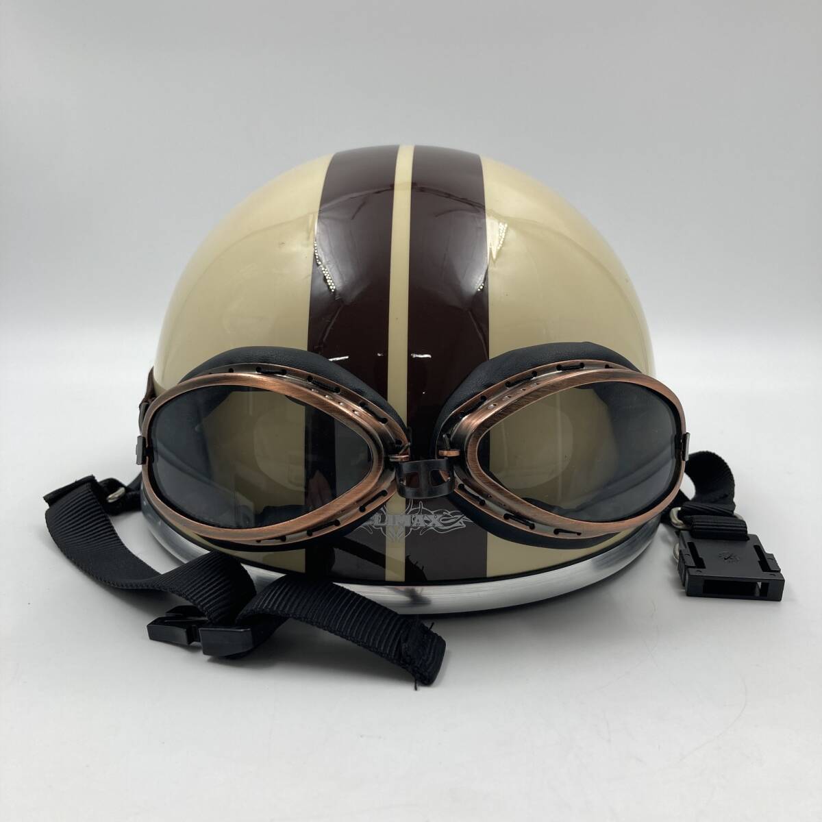 【美品】CLIMAX ゴーグル付き ヘルメット バイク 原付 自転車