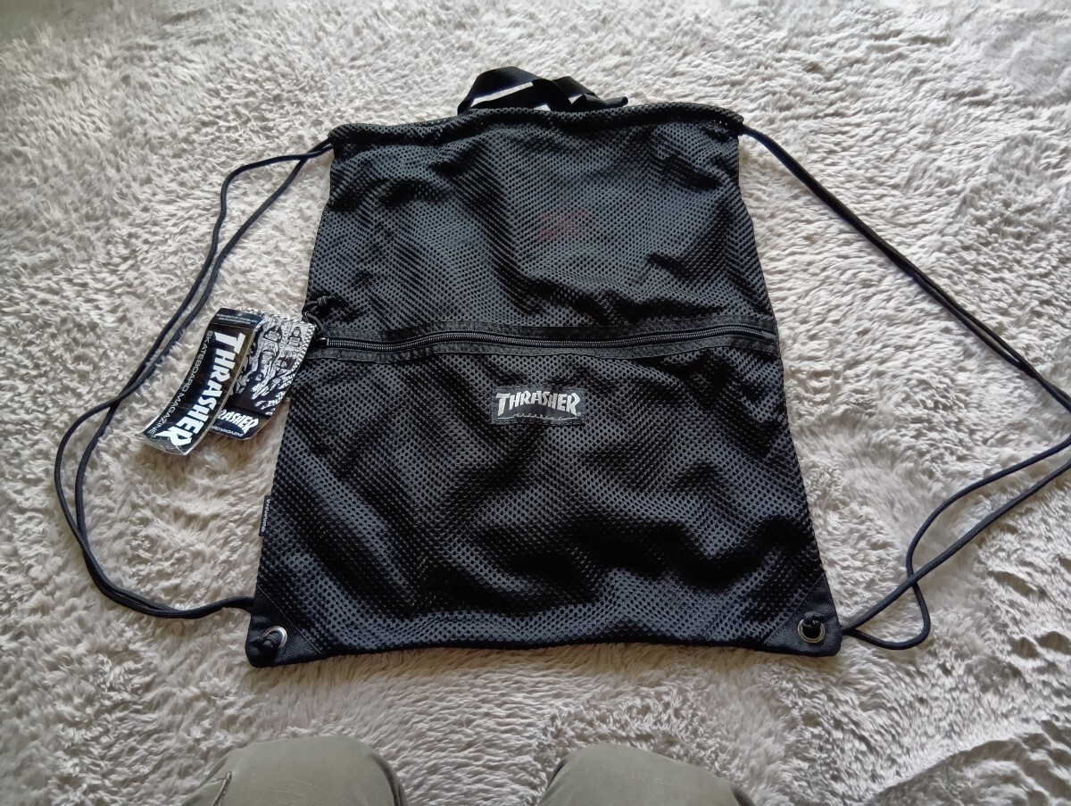 THRASHERスラッシャーメッシュ巾着袋　新品未使用_画像1