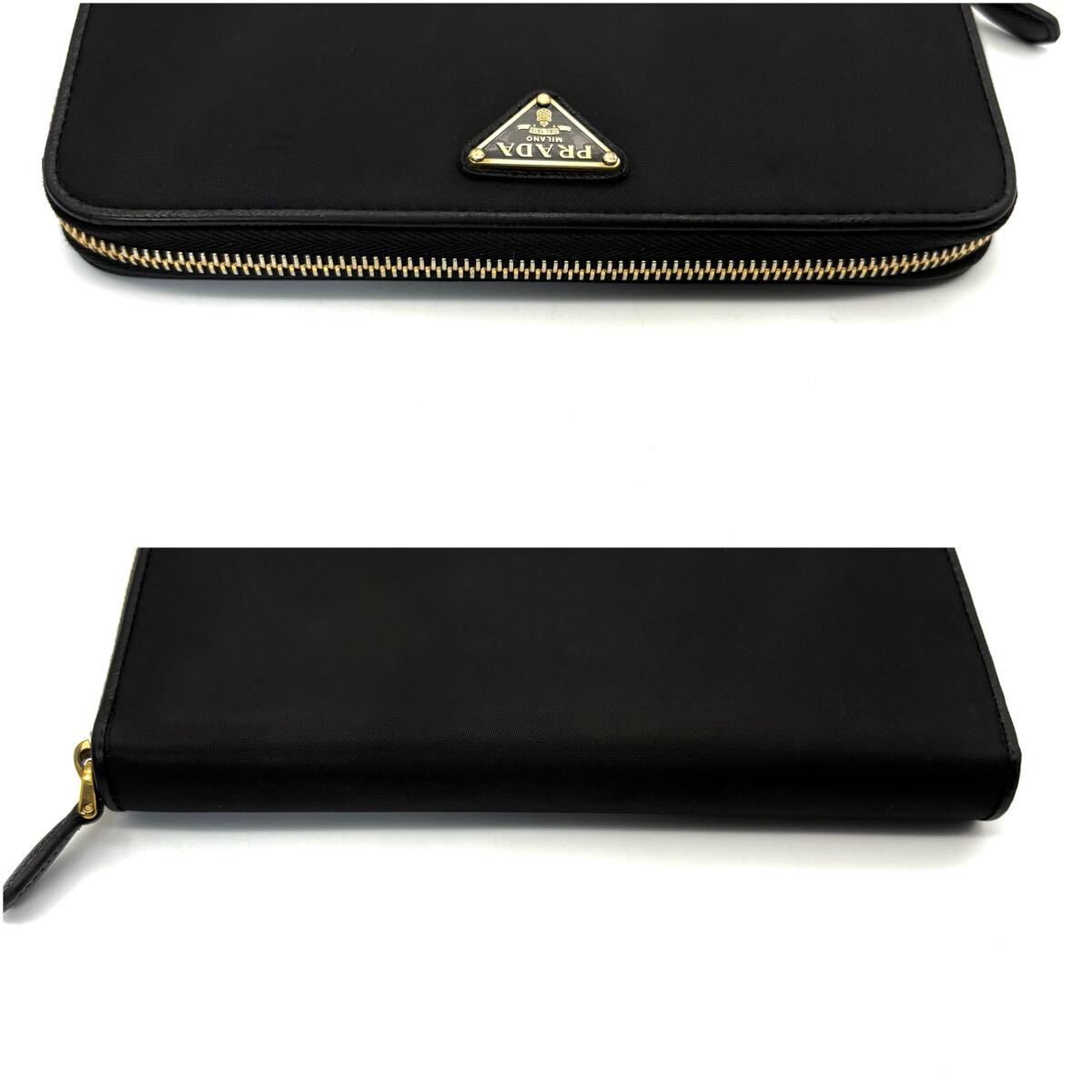 極美品◇PRADA プラダ 長財布 テスートナイロン 三角プレート