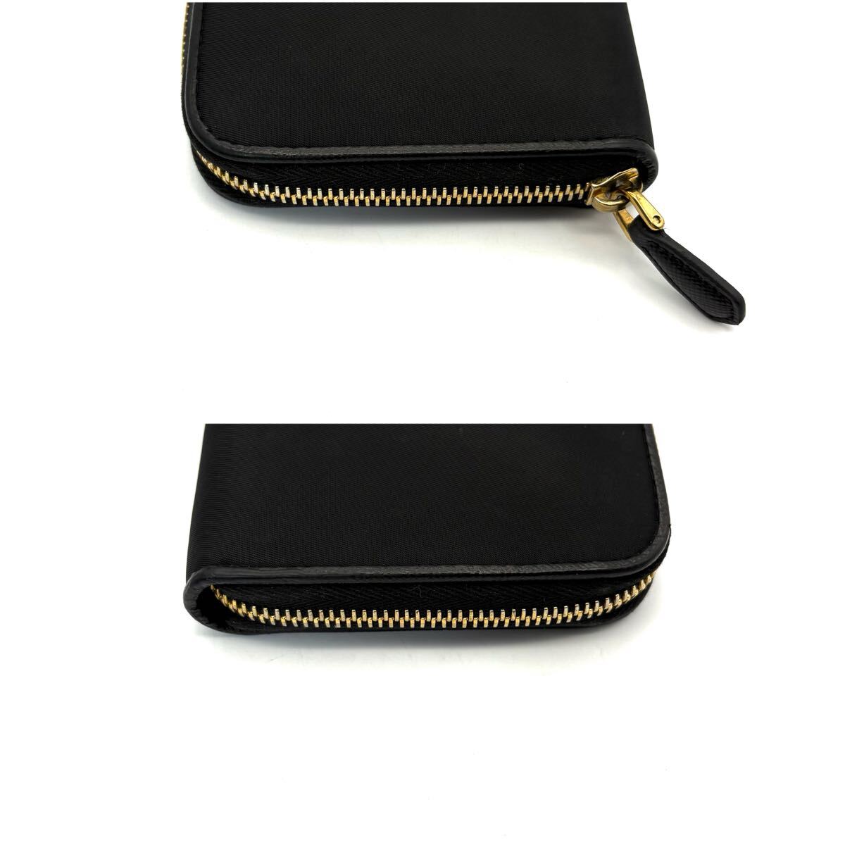 PRADA プラダ 長財布 三角プレート ナイロン × レザー ブラック
