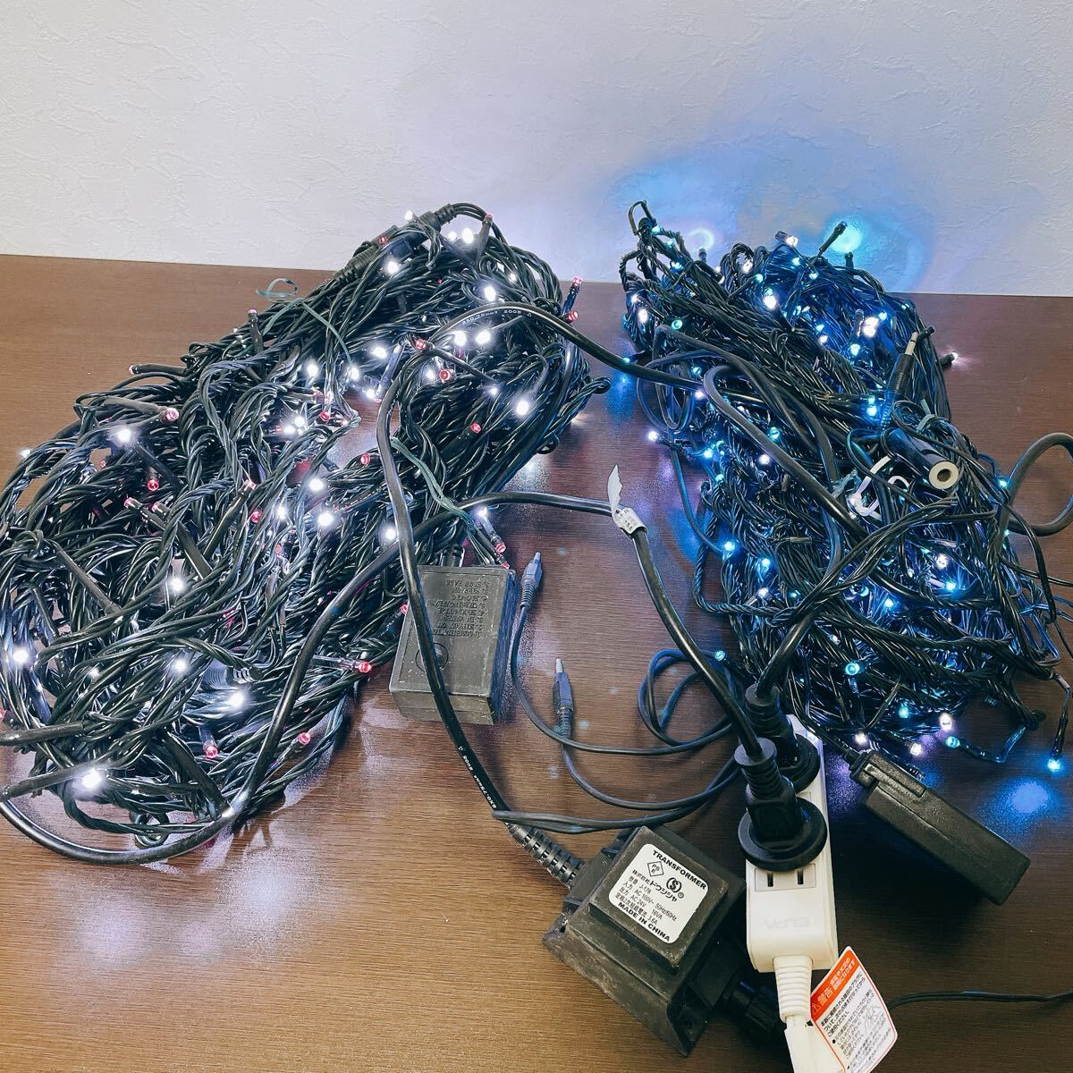 【中古】屋外用LEDイルミネーション 2セット AC100V ドウシシャ ブルーホワイト ピンクホワイト ライト ★A2503-0006