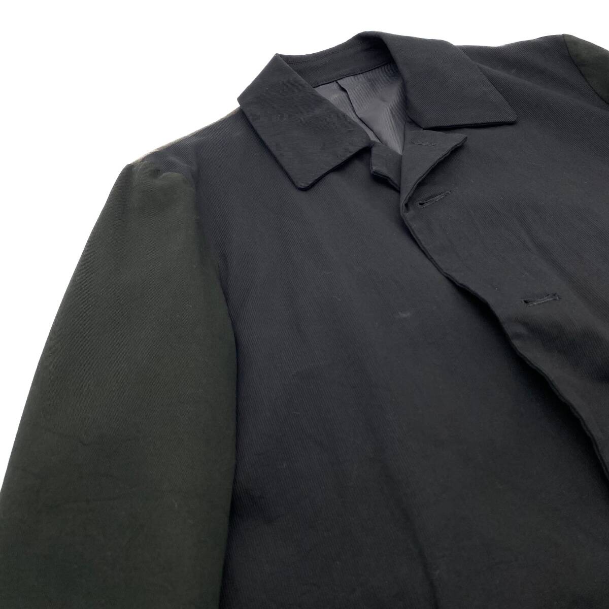 COMME des GARCONS HOMME PLUS Balmacaan Coat Black/ コムデギャルソンオム 切り替えステンカラーコート
