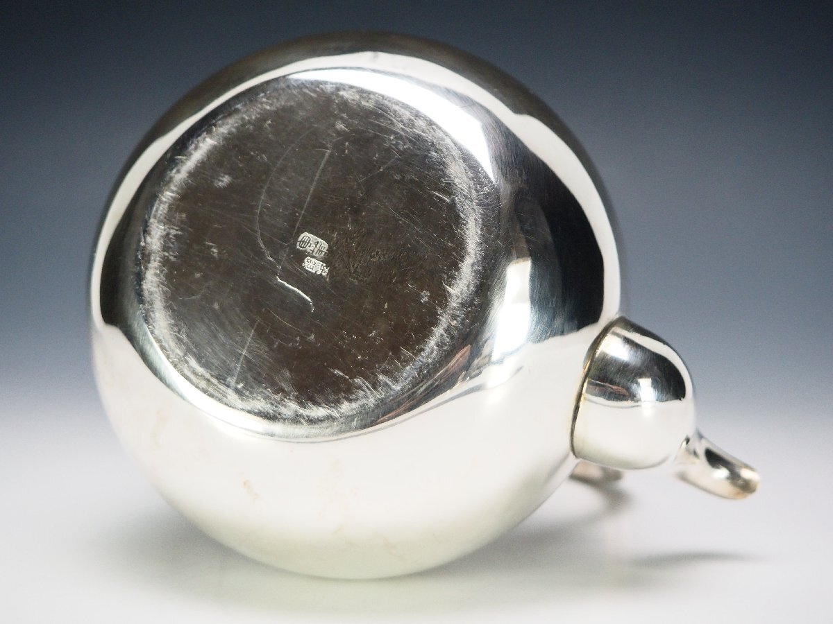 治】金工師『吉原寿亀』作 純銀製 急須☆銀重377g 煎茶湯沸 銀 治】金工師『吉原寿亀』作 純銀製 急須☆銀重377g 煎茶湯沸 銀