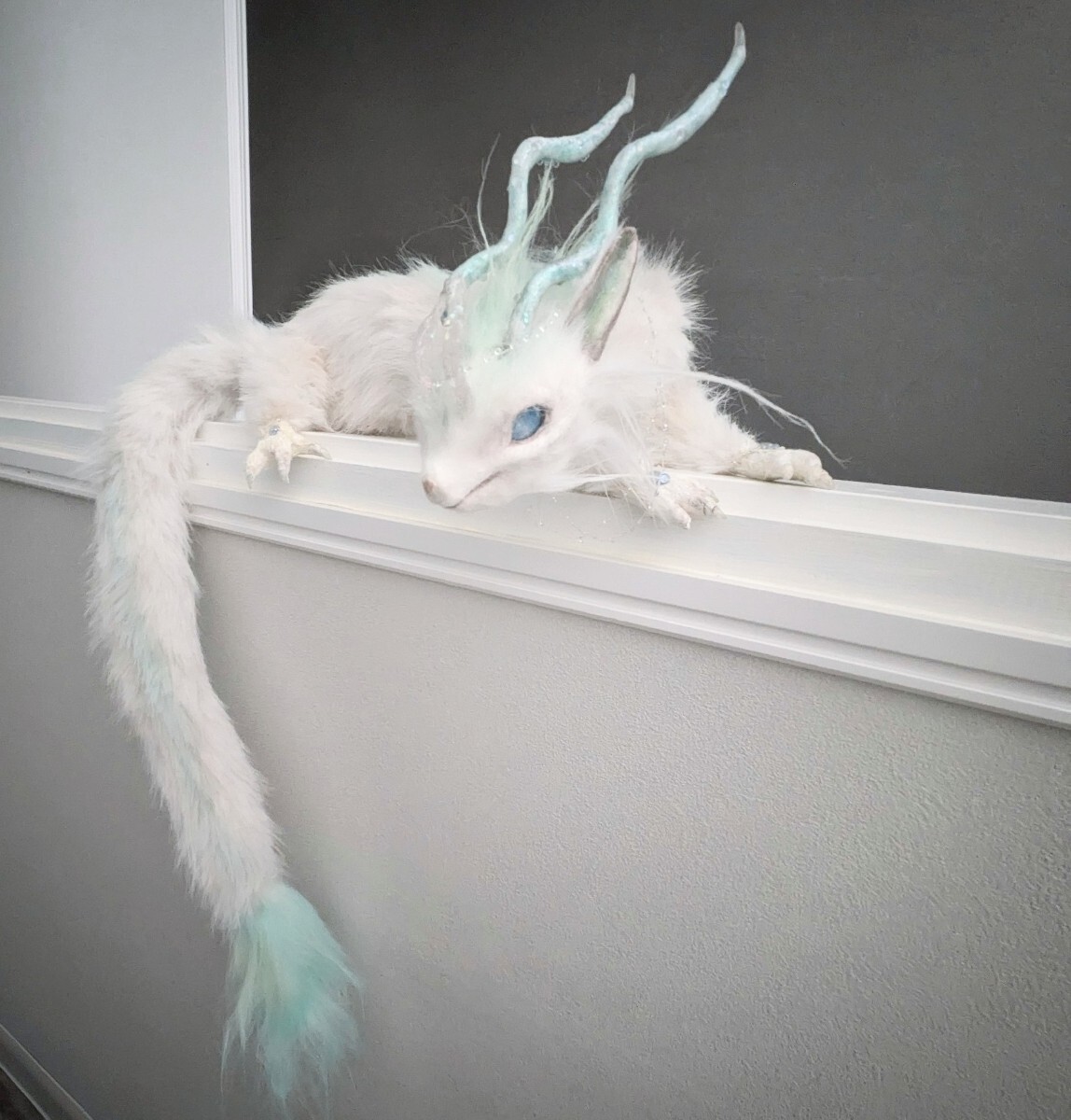 アートドール ハンドメイド 白龍 全長約100cm 検索 幻獣 アートドール ハンドメイド 白龍 全長約100cm 検索 幻獣