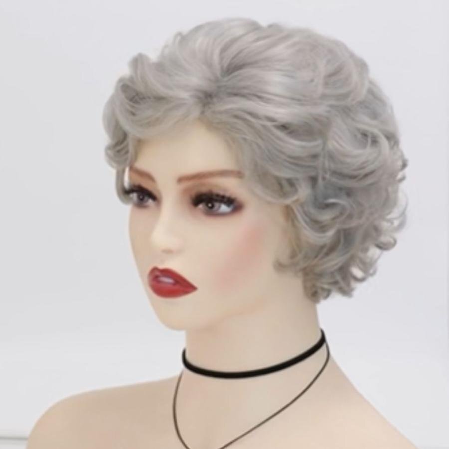  Mrs. парик sinia предназначенный Short 60 плата серый цвет парик парик взрослый парик Mrs. sinia40 плата 50 плата 60 плата 70 плата 