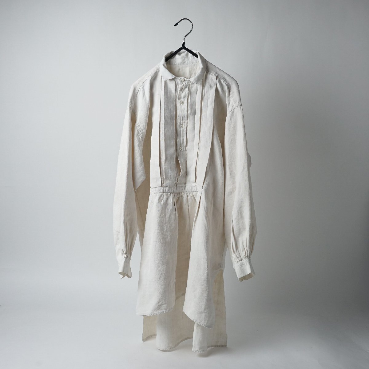  Франция античный linen лен gran pa рубашка рубашка рубашка вышивка большой размер [E417]