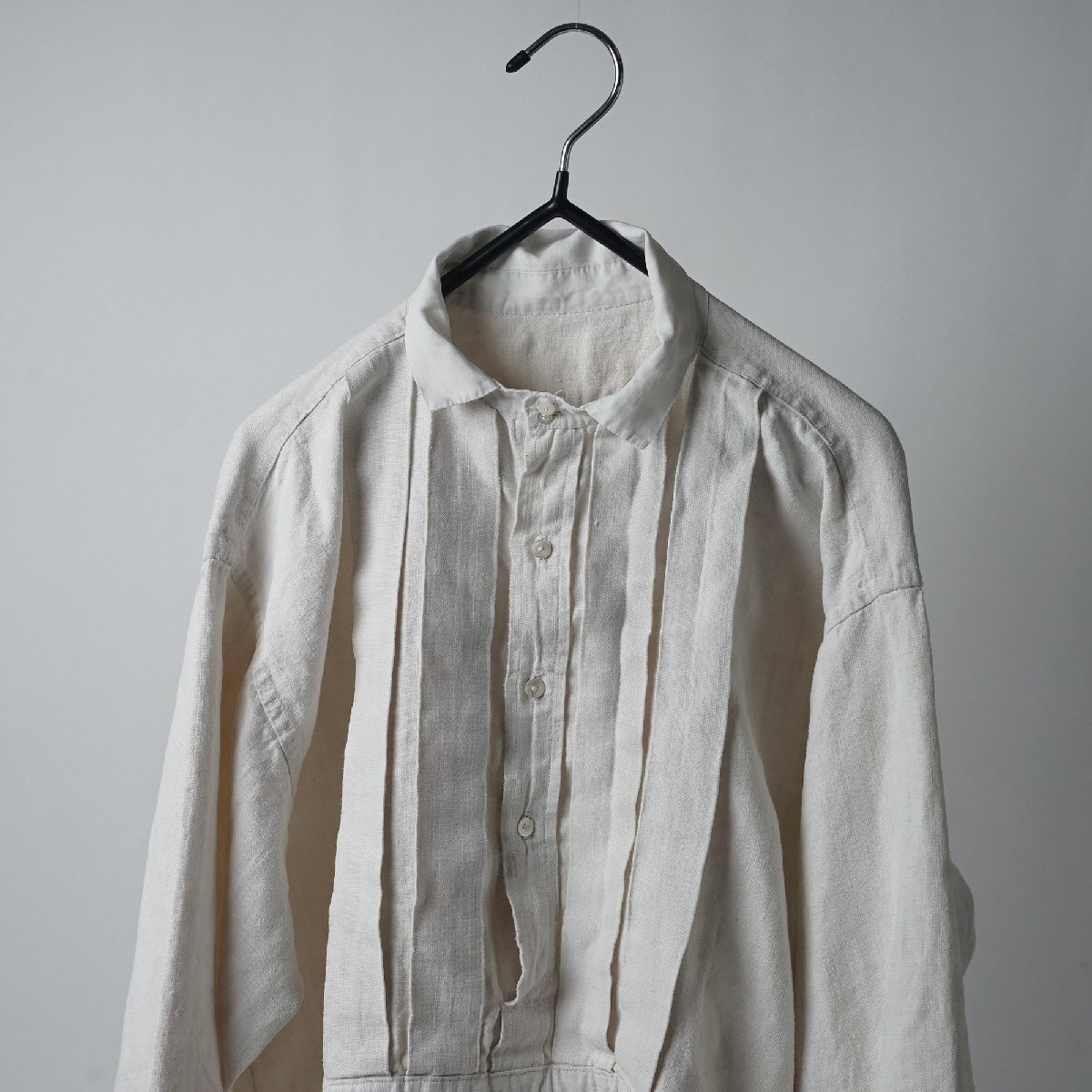  Франция античный linen лен gran pa рубашка рубашка рубашка вышивка большой размер [E417]