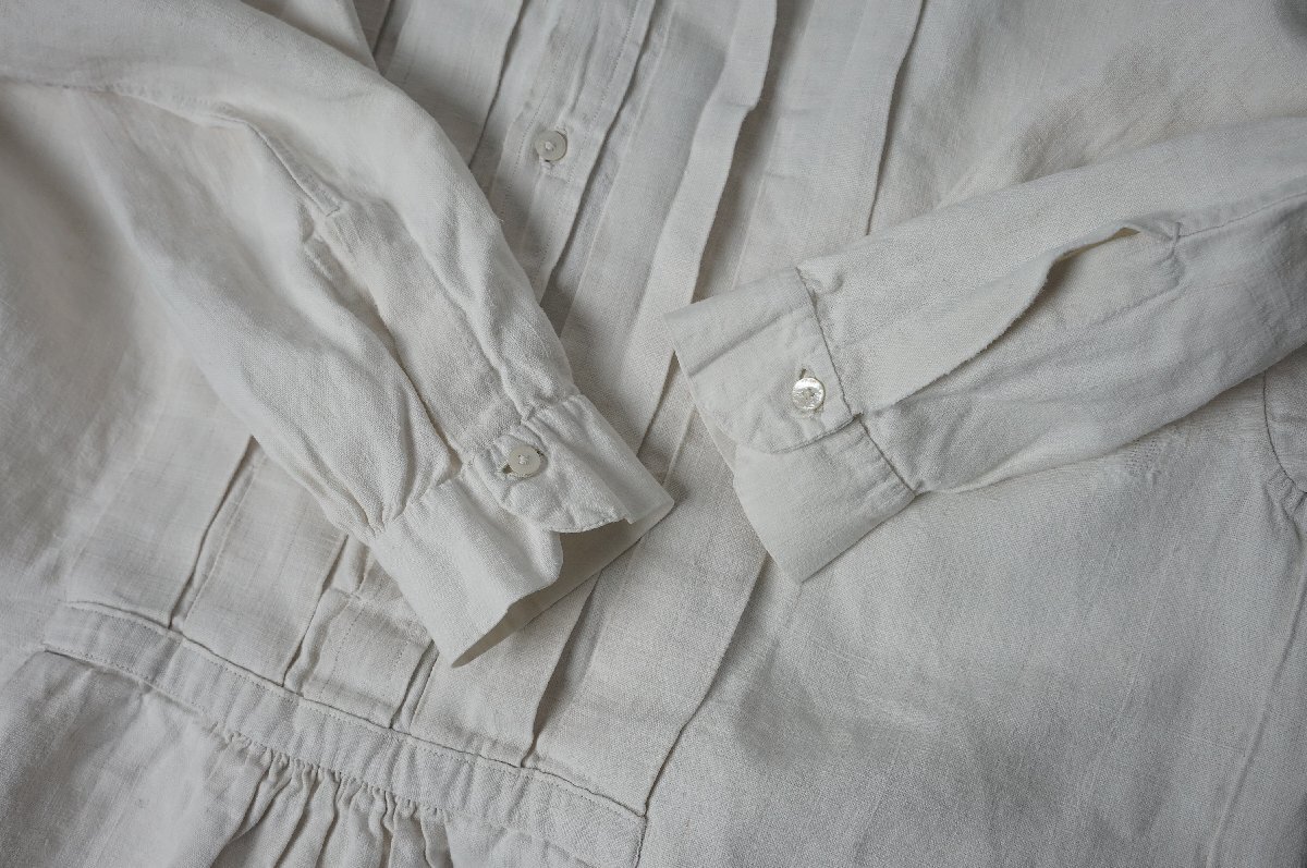  Франция античный linen лен gran pa рубашка рубашка рубашка вышивка большой размер [E417]