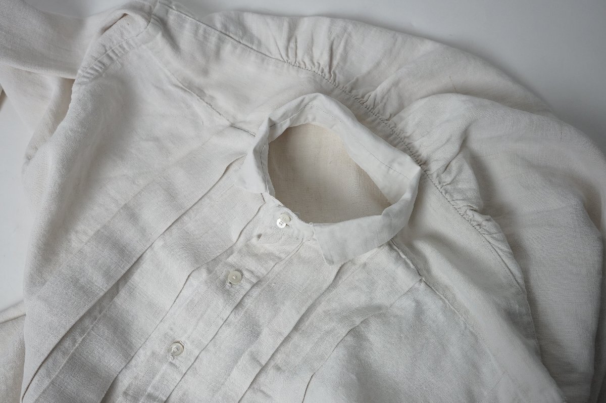  Франция античный linen лен gran pa рубашка рубашка рубашка вышивка большой размер [E417]