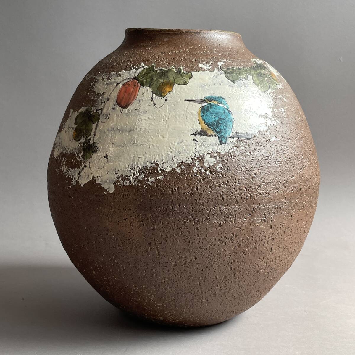 MS2772 九谷焼名工 人気作家 中村陶志人作 花鳥図 花瓶 高さ:約 MS2772 九谷焼名工 人気作家 中村陶志人作 花鳥図 花瓶 高さ:約