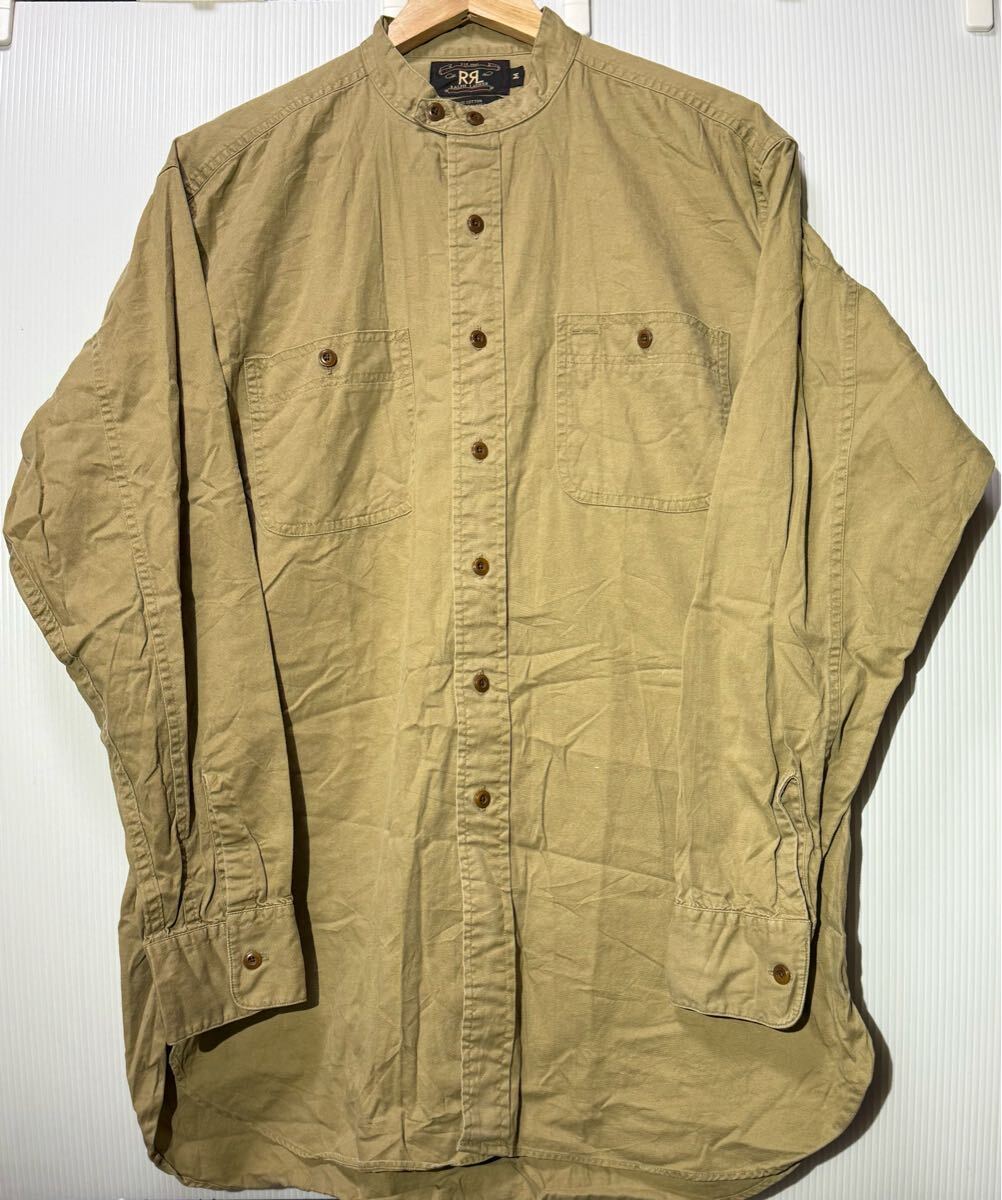 90s RRL RALPH LAUREN 長袖シャツ カーキ M マレーシア製 ダブル 90s RRL RALPH LAUREN 長袖シャツ カーキ M マレーシア製 ダブル