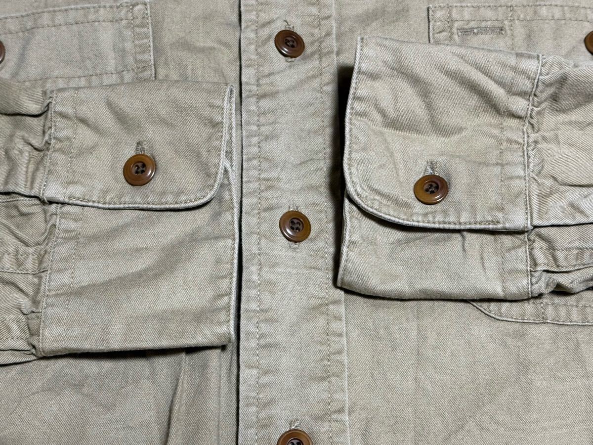 90s RRL RALPH LAUREN 長袖シャツ カーキ M マレーシア製 ダブル 90s RRL RALPH LAUREN 長袖シャツ カーキ M マレーシア製 ダブル