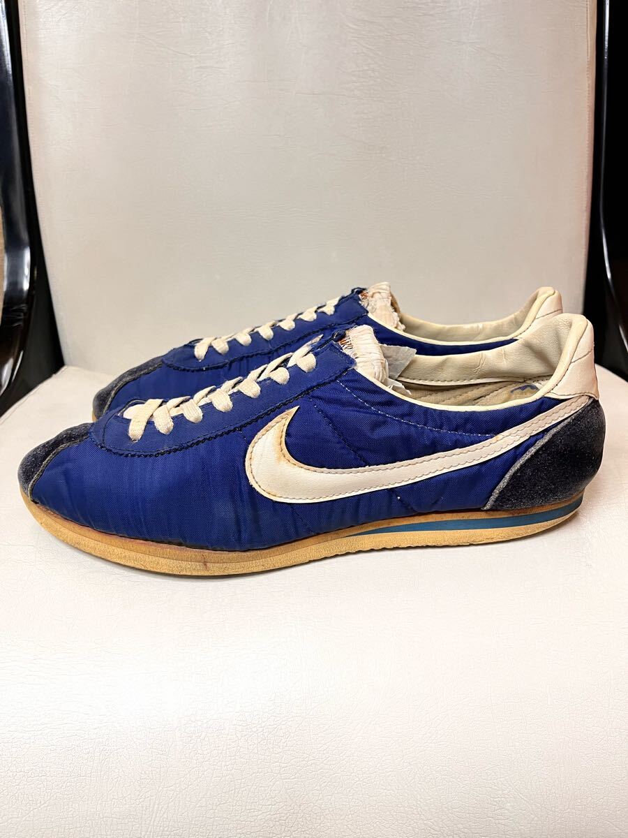 70's NIKE 筆記体タグ ナイロンコルテッツ ブルー 表記(9 1/2位