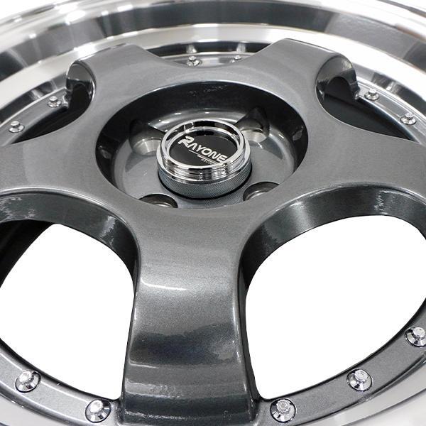タイヤホイール 4本セット Rayone Racing 143GMR　16インチ 7J +35 PCD100 4H 165/45R16 ガンメタリック 深リム