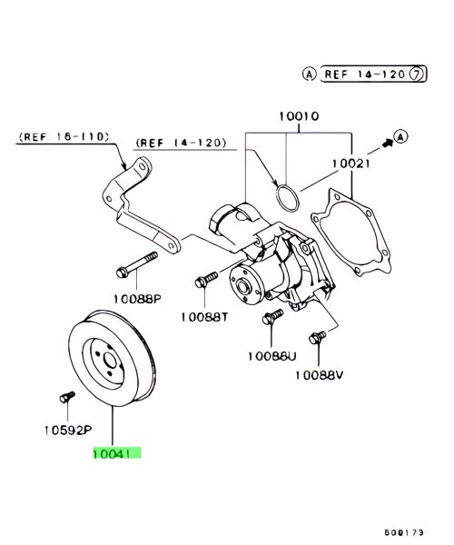!_ Мицубиси оригинальный Airtrek шкив водяной насос PULLEY WATER PUMP Mitsubishi Mitsubishi не использовался производитель оригинальный товар Genuine JDM