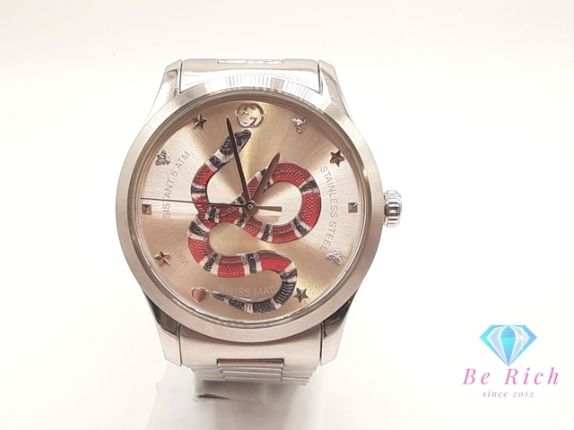 グッチ GUCCI Gタイムレス キング スネーク メンズ 腕時計 YA1264076 126.4 ホワイト シルバー クォーツ bt3200