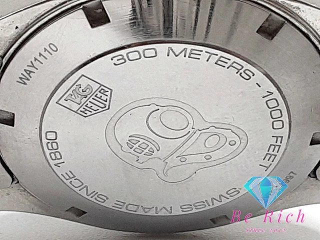 タグホイヤー TAG Heuer アクアレーサー メンズ 腕時計 デイト 300ｍ防水 WAY1110 黒 シルバー クオーツ【中古】【送料無料】 bt3087_画像8
