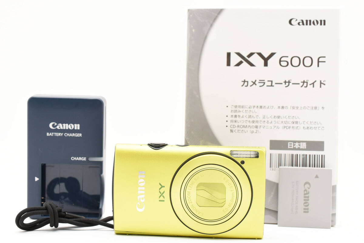 超美品 Canon IXY 600F PowerShot 12.1MP コンパクト デジタル カメラ イエロー キヤノン 491