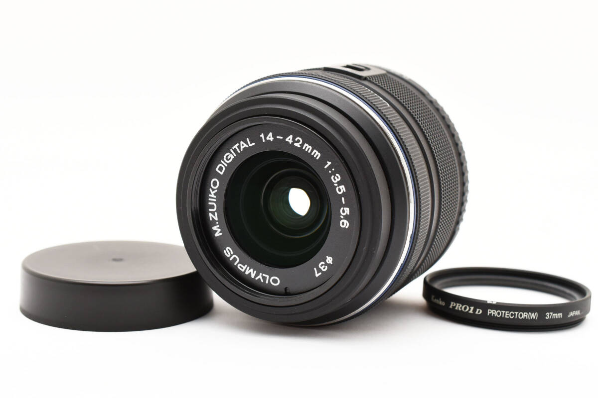 オリンパス M.zuiko デジタルレンズ 14-42mm f3.5-5.6 ブラック フィルター付 Olympus ブラック 509