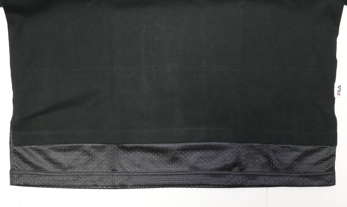 定価16000 新品 本物 N°21 × FILA ヌメロヴェントゥーノ フィラ クルーネック オーバーサイズ Tシャツ L 12-C100 ユニセックス 黒