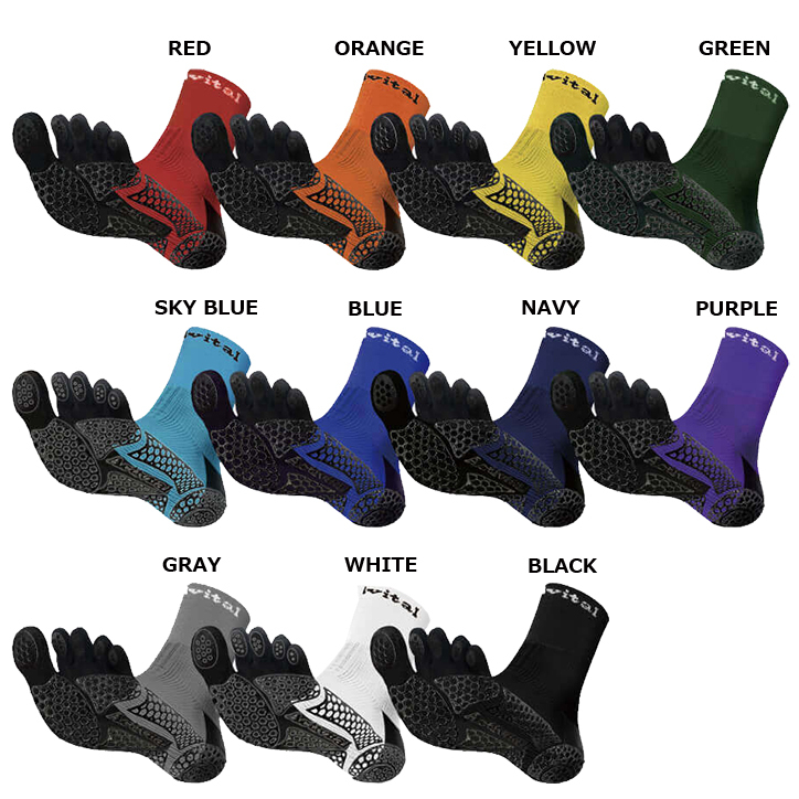 メール便可 Activital (アクティバイタル) PROファイブ グリップ 5本指ソックス (22.5-25.5) BLUE | soccer futsal サッカー フットサル _画像1