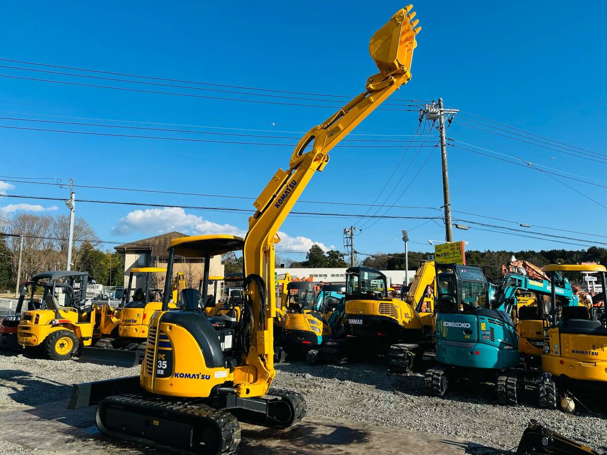 !_ Komatsu PC35MR-3 скоростей *3.5T Class *4WAY мульти- * новый товар зажим, с краном * б/у Mini гидравлический экскаватор Mini Yumbo покупка в обмен на старую модель с доплатой OK